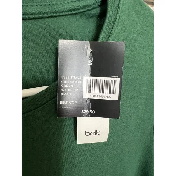 KIM ROGERS NWT Women's Christmas Boston Terrier With Antlers Top Green Small - Picture 2 of 9